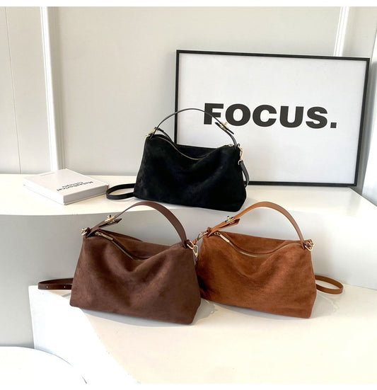 Frosted suede bag