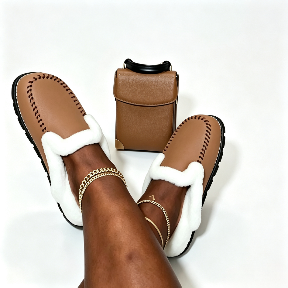 Fur Slides&Crossbody Bag free shipping