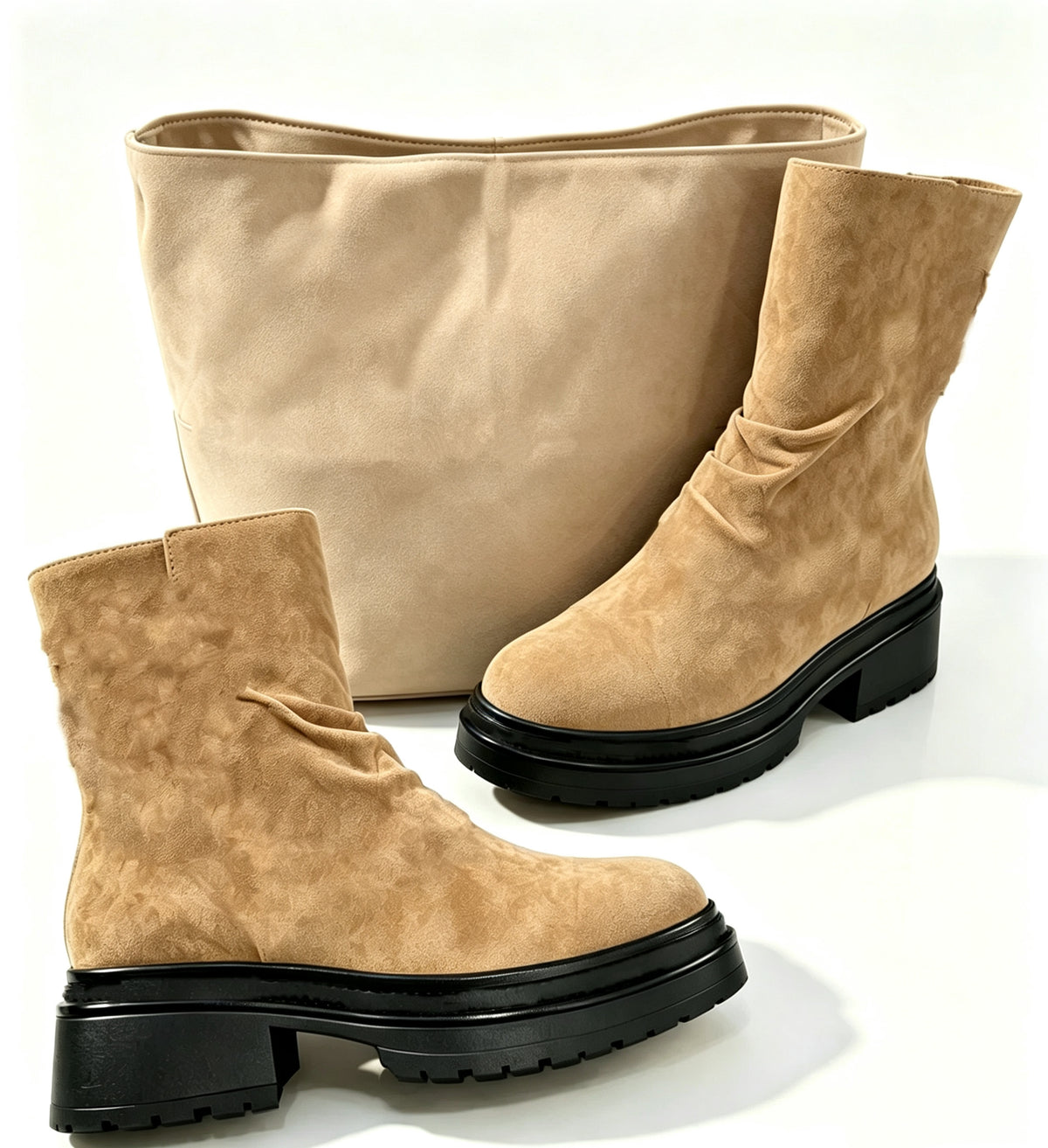 Mid length boots&Handbag set free shipping