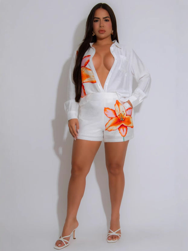 Elegant & Sexy Floral Two-Piece Set